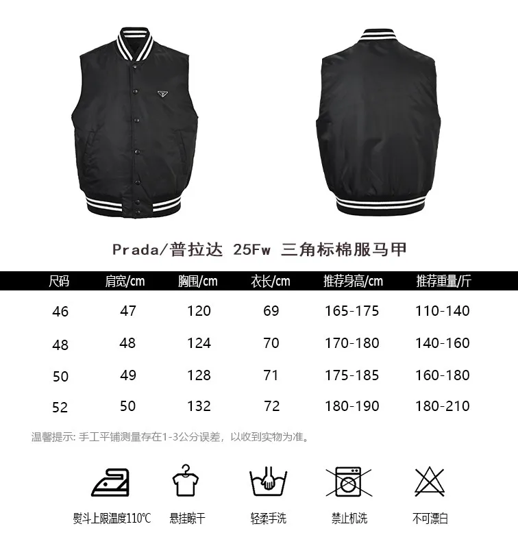 Louis Vuitton/Prada/Prada 25Fw triangle logo cotton vest Vuitton 25ss hot diamond route short sleeves
